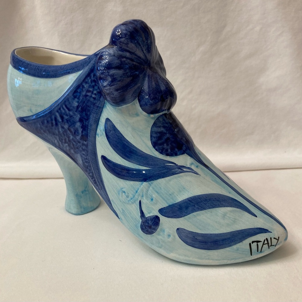 Royal Blue and Teal Ceramic Women's Shoe Wall Hanging